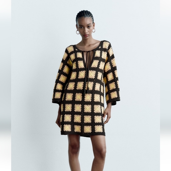 Zara Dresses Zara Limited Edition Crochet Knit Dress Poshmark